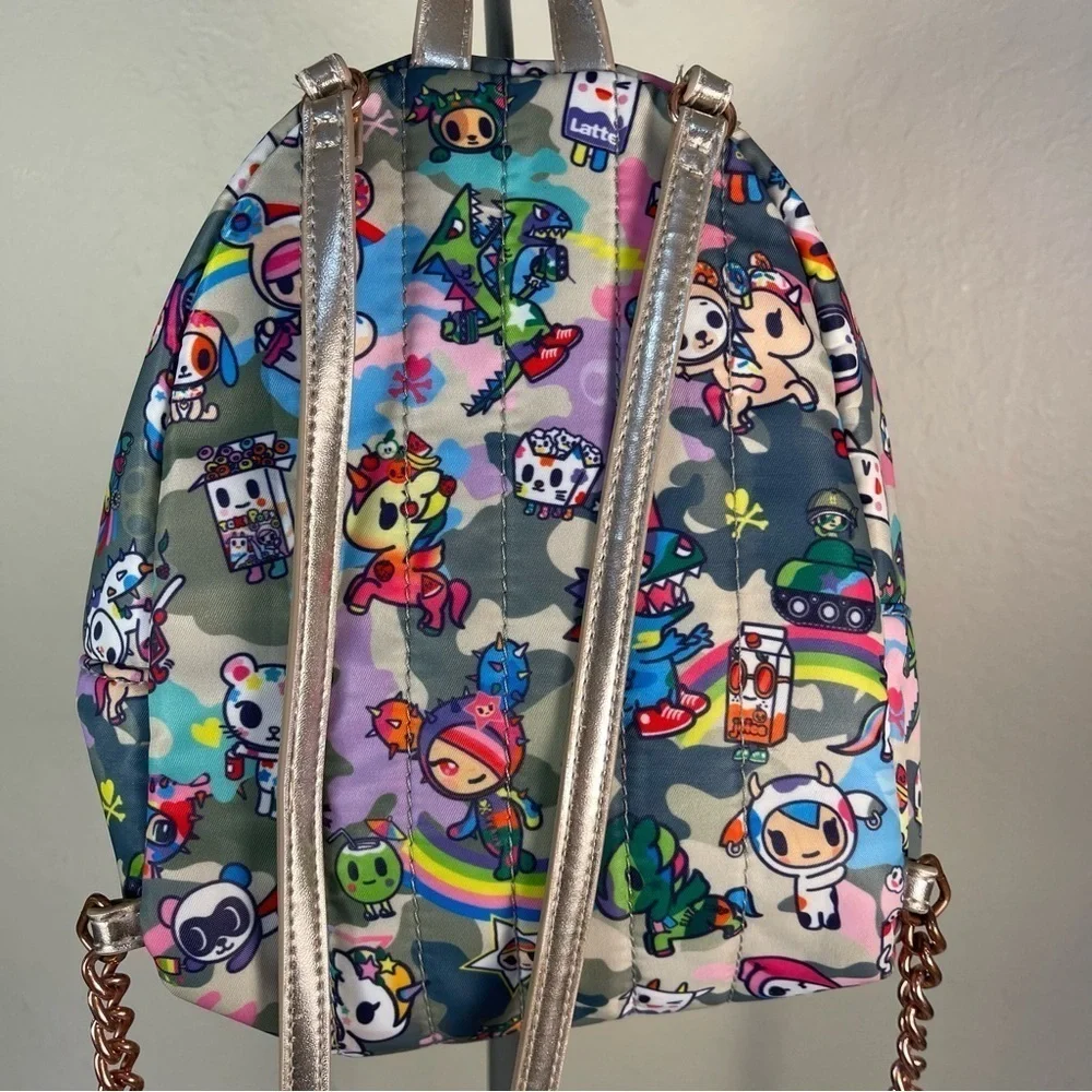 tokidoki Camo Kawaii Mini Backpack Unicorno Character Print Y2K Kawaii Bag
